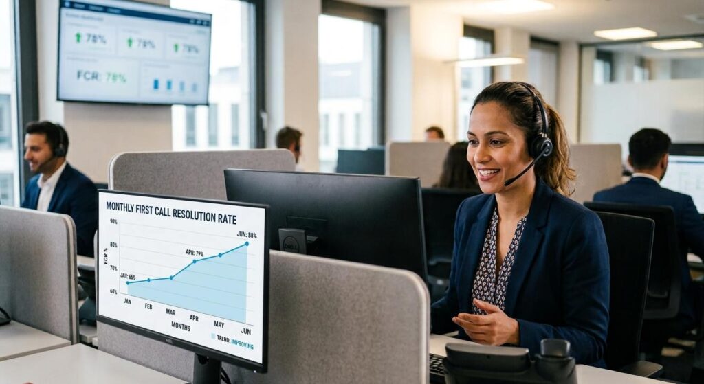 What is FCR in a call center dashboard