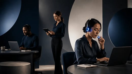 A contact centre team at work