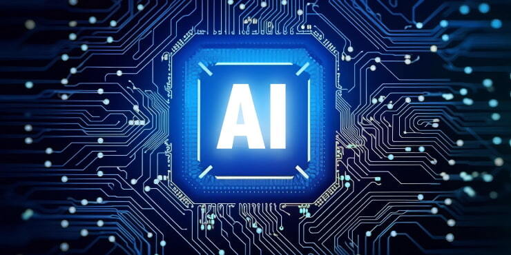 AI chip on electronic circuit board
