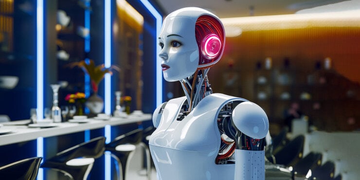 AI-generated digital menu display at restaurant