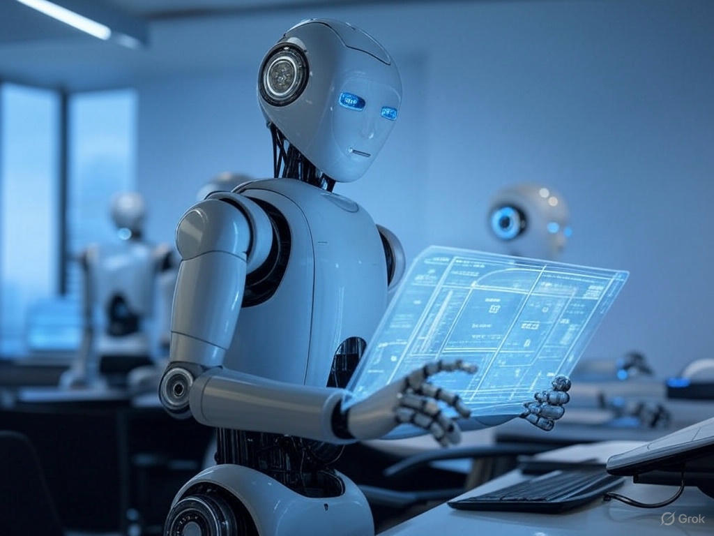 Virtual assistant AI technology streamlining business processes.