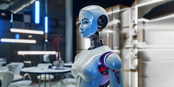 Fully automated restaurant interior view