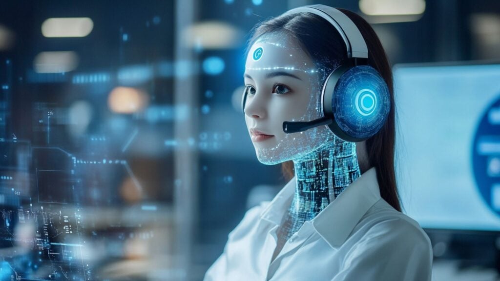 AI virtual receptionist answering calls and chats