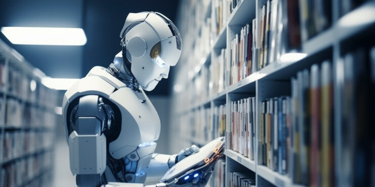Robot scanning books for PhD research