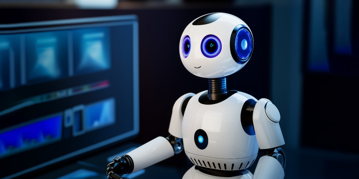 AI-powered virtual agent in a call center.