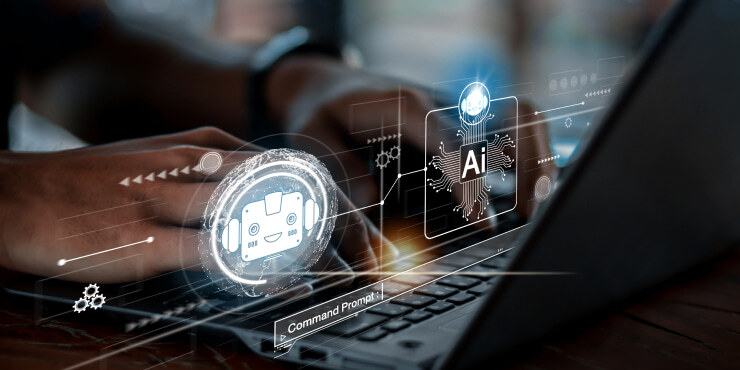AI digital assistant on laptop