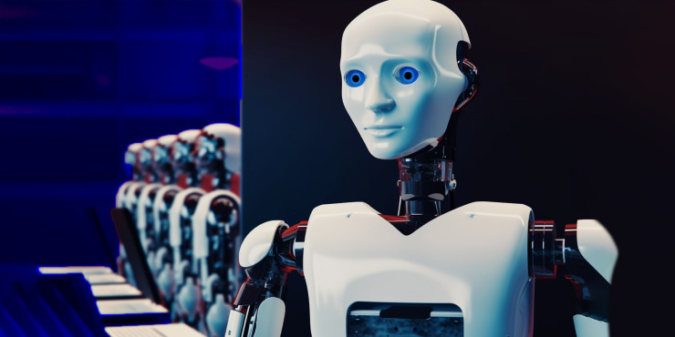 A close-up of a robot, symbolizing cutting-edge intelligent personal assistant technology