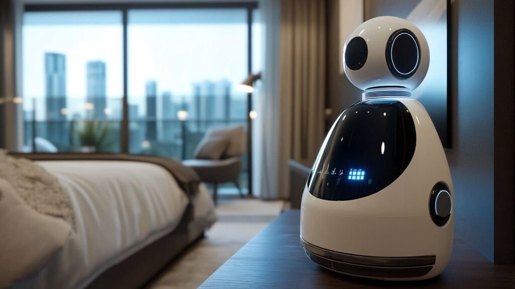 AI home automation panel with smart home controls