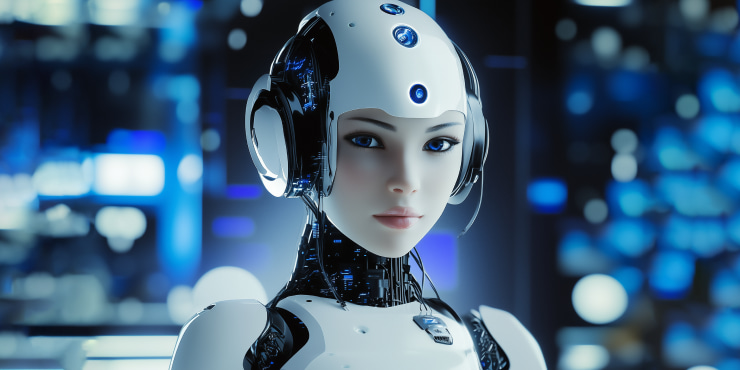 AI chatbot assisting a customer in a contact center.