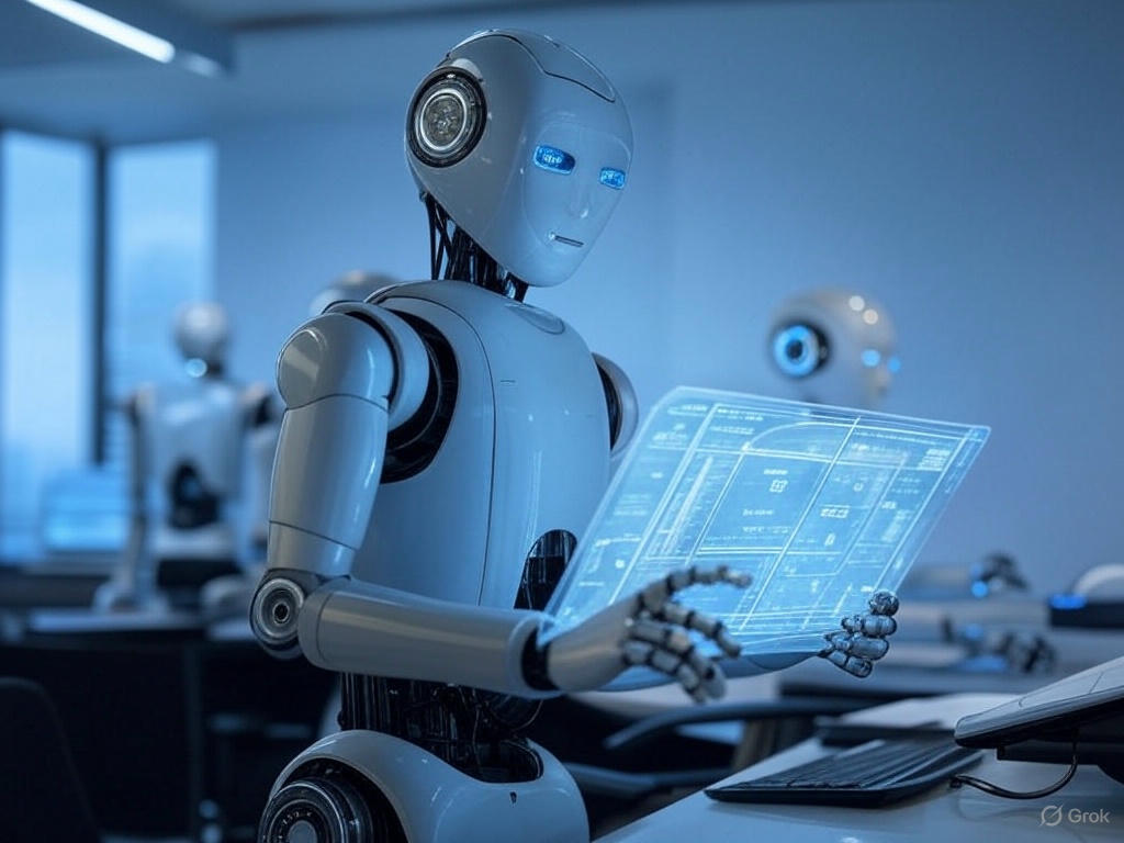 Virtual assistant AI technology streamlining business processes.