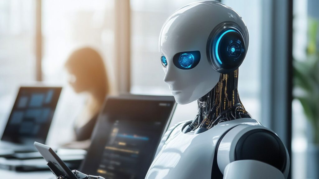 AI desktop assistant helping with business tasks