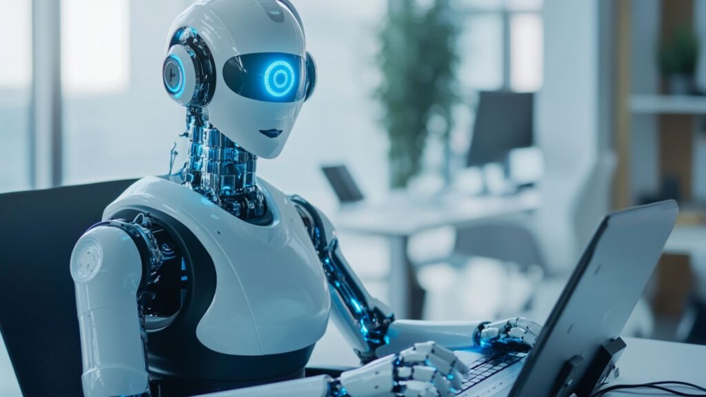 Call receptionist answering phone with professional headset