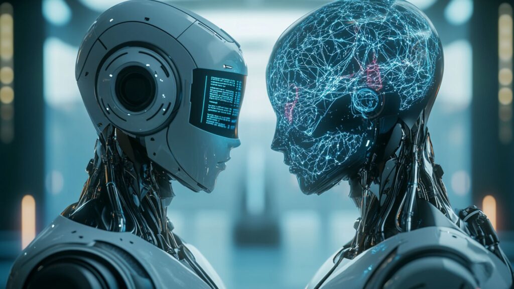 Comparison of chatbot vs conversational AI with design and examples.