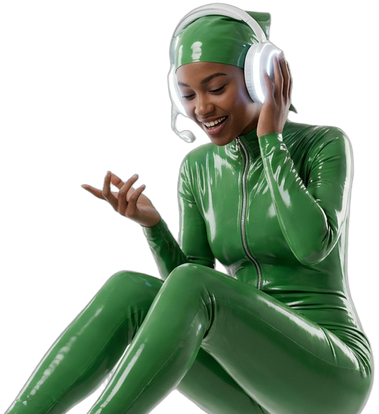 girl with headphones